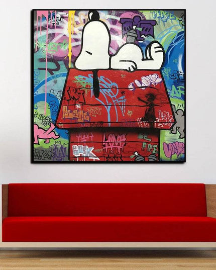 Snoopy's Dream House: Graffiti Canvas Print Wall Poster