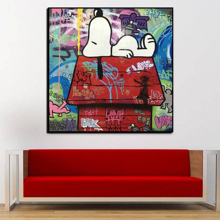 Snoopy's Dream House: Graffiti Canvas Print Wall Poster