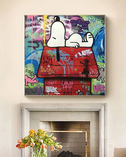 Snoopy's Dream House: Graffiti Canvas Print Wall Poster
