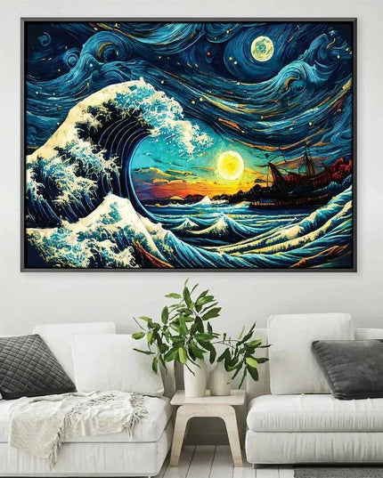 Starry Wave Off Kanagawa Wall Poster