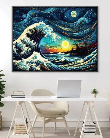 Starry Wave Off Kanagawa Wall Poster