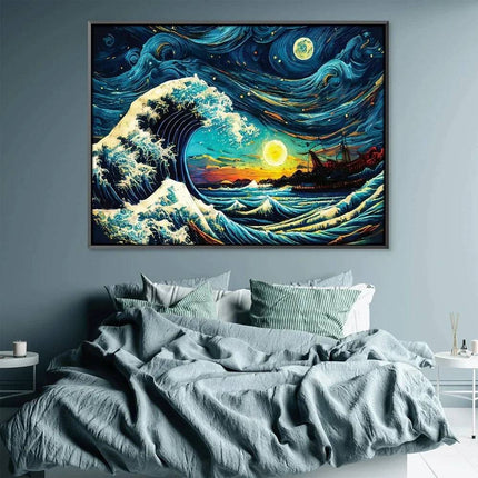 Starry Wave Off Kanagawa Wall Poster