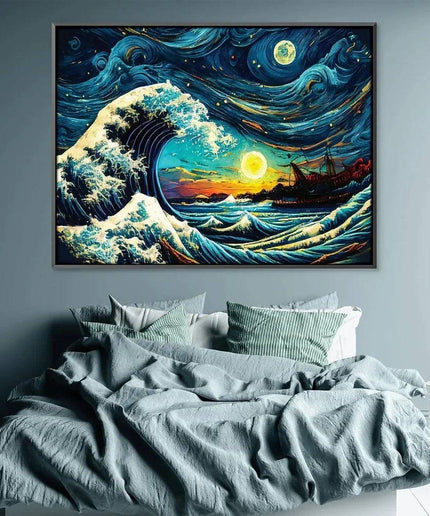 Starry Wave Off Kanagawa Wall Poster