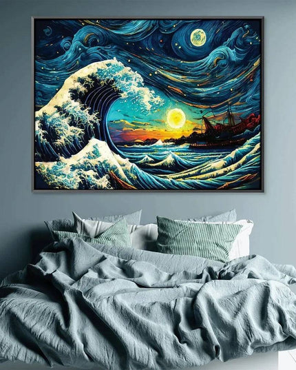 Starry Wave Off Kanagawa Wall Poster