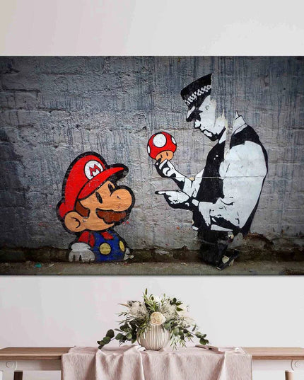 Street Gaming Revolution: Super Mario x Banksy - Gallerie Canvas