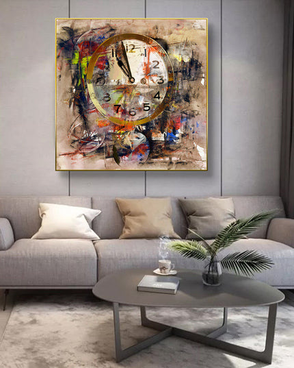 Timeless Reverie: Abstract Retro Clock Art Wall Poster