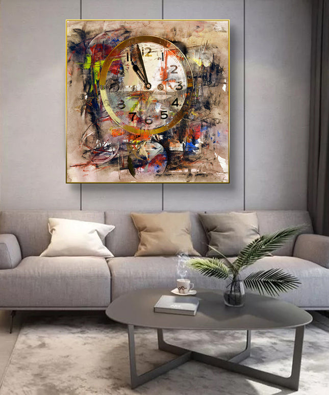 Timeless Reverie: Abstract Retro Clock Art Wall Poster