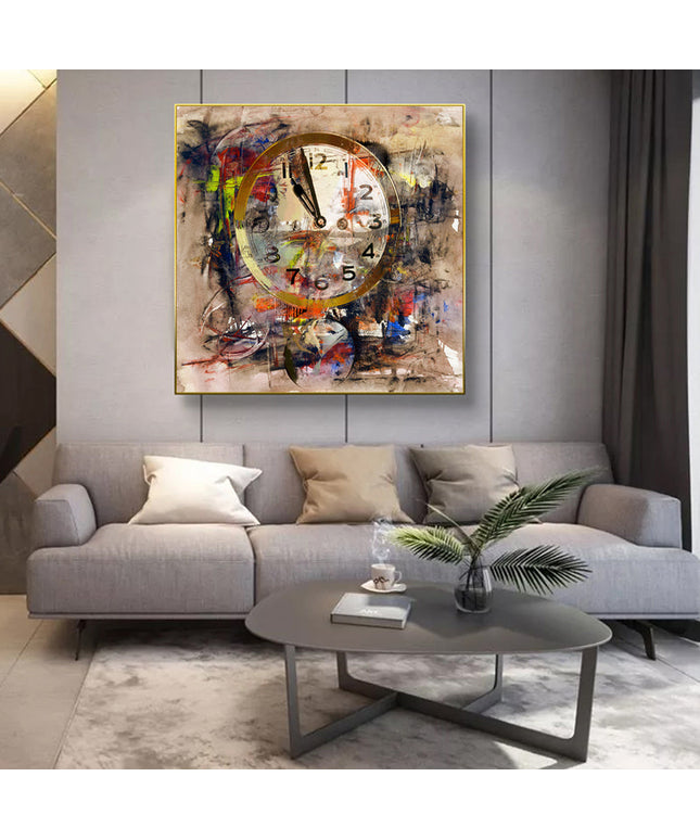 Timeless Reverie: Abstract Retro Clock Art Wall Poster
