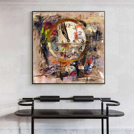 Timeless Reverie: Abstract Retro Clock Art Wall Poster