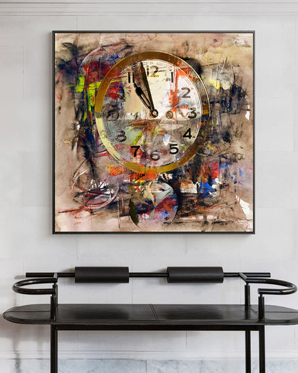 Timeless Reverie: Abstract Retro Clock Art Wall Poster