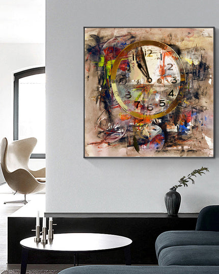 Timeless Reverie: Abstract Retro Clock Art Wall Poster