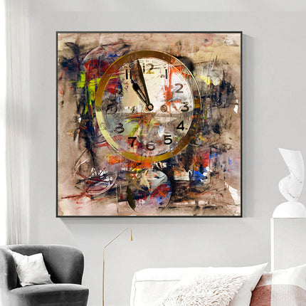 Timeless Reverie: Abstract Retro Clock Art Wall Poster