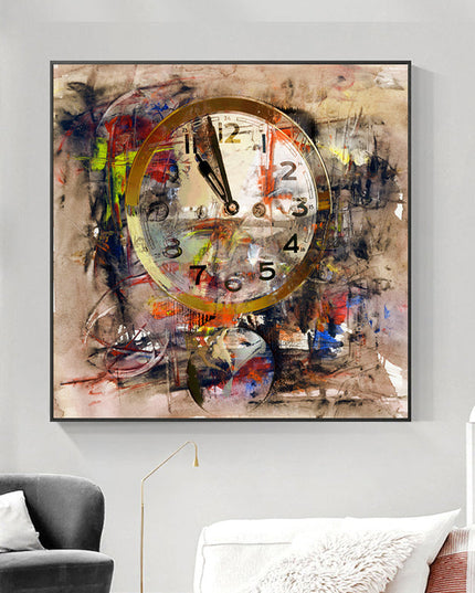 Timeless Reverie: Abstract Retro Clock Art Wall Poster