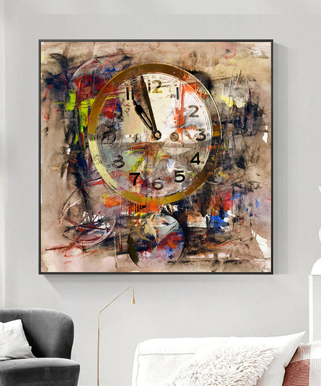 Timeless Reverie: Abstract Retro Clock Art Wall Poster