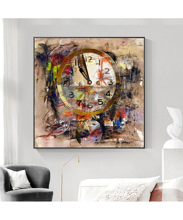 Timeless Reverie: Abstract Retro Clock Art Wall Poster