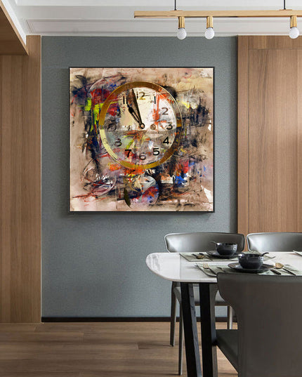 Timeless Reverie: Abstract Retro Clock Art Wall Poster