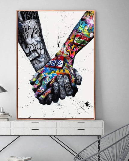 Unity in Diversity: Hold On Graffiti Art Print Wall Poster