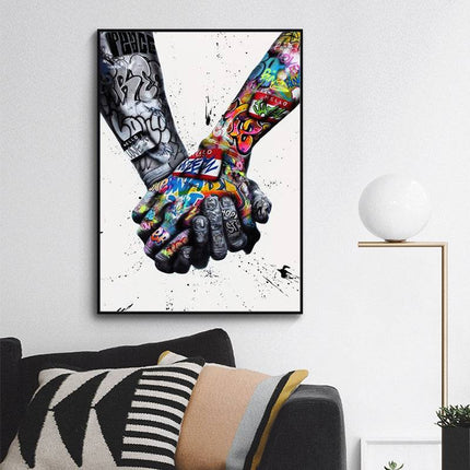 Unity in Diversity: Hold On Graffiti Art Print Wall Poster