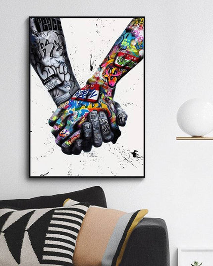 Unity in Diversity: Hold On Graffiti Art Print Wall Poster