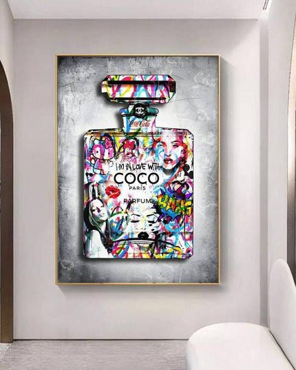 Urban Chic Elegance: Chanel "I Love Coco" No. 5 Graffiti Poster Wall Poster