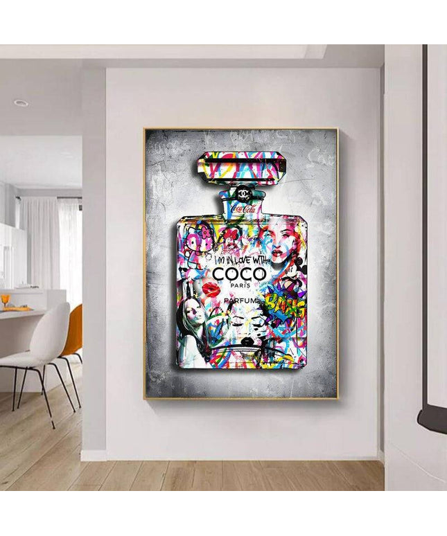 Urban Chic Elegance: Chanel "I Love Coco" No. 5 Graffiti Poster Wall Poster