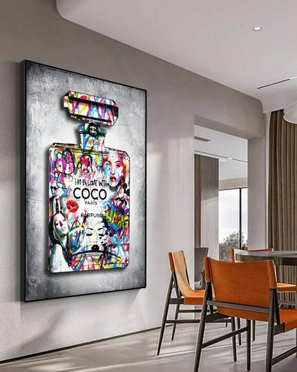 Urban Chic Elegance: Chanel "I Love Coco" No. 5 Graffiti Poster Wall Poster