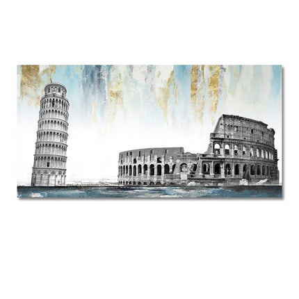 Urban Icons: Famous City Landmarks Landscape Canvas Print 