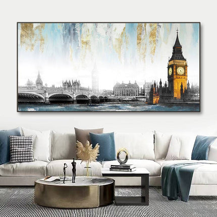 Urban Icons: Famous City Landmarks Landscape Canvas Print 