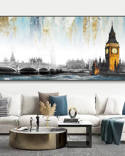 Urban Icons: Famous City Landmarks Landscape Canvas Print 