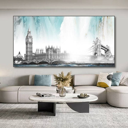 Urban Icons: Famous City Landmarks Landscape Canvas Print 