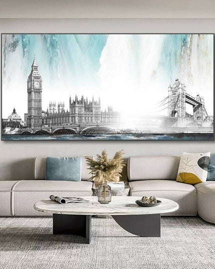 Urban Icons: Famous City Landmarks Landscape Canvas Print 