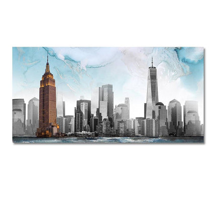 Urban Icons: Famous City Landmarks Landscape Canvas Print 