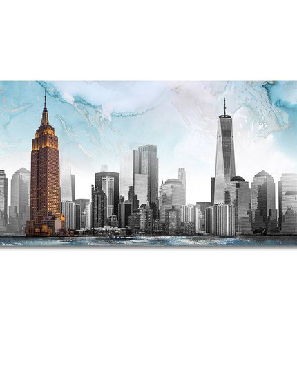 Urban Icons: Famous City Landmarks Landscape Canvas Print 