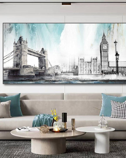 Urban Icons: Famous City Landmarks Landscape Canvas Print 