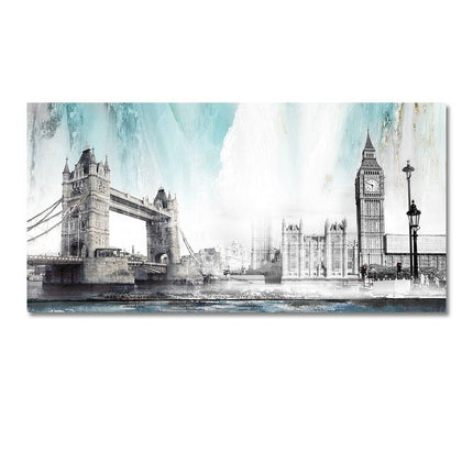 Urban Icons: Famous City Landmarks Landscape Canvas Print 