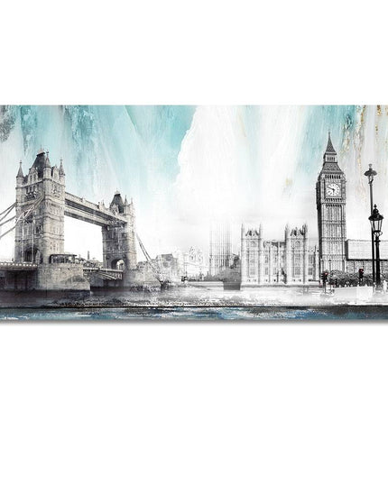 Urban Icons: Famous City Landmarks Landscape Canvas Print 