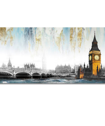 Urban Icons: Famous City Landmarks Landscape Canvas Print 