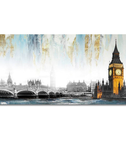 Urban Icons: Famous City Landmarks Landscape Canvas Print 