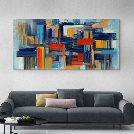 Vibrant Patchwork: Colourful Canvas Print Wall Poster