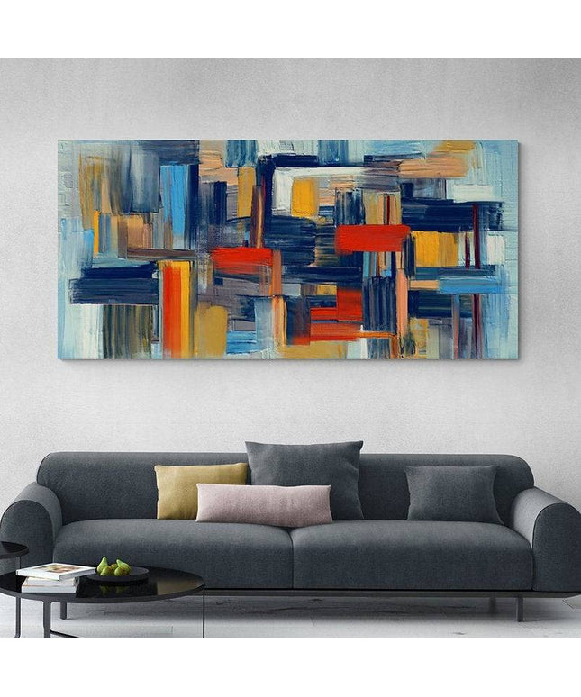 Vibrant Patchwork: Colourful Canvas Print Wall Poster