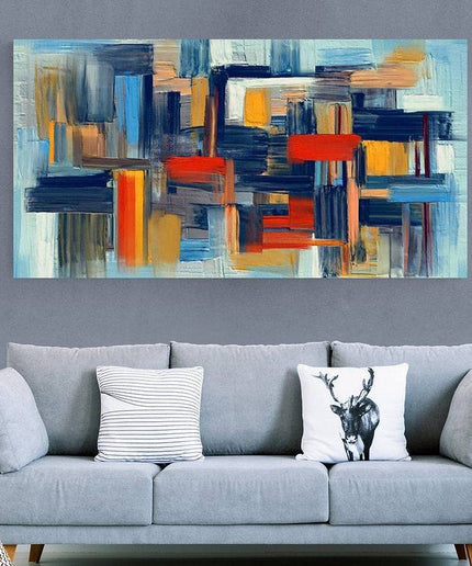 Vibrant Patchwork: Colourful Canvas Print Wall Poster