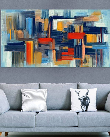 Vibrant Patchwork: Colourful Canvas Print Wall Poster