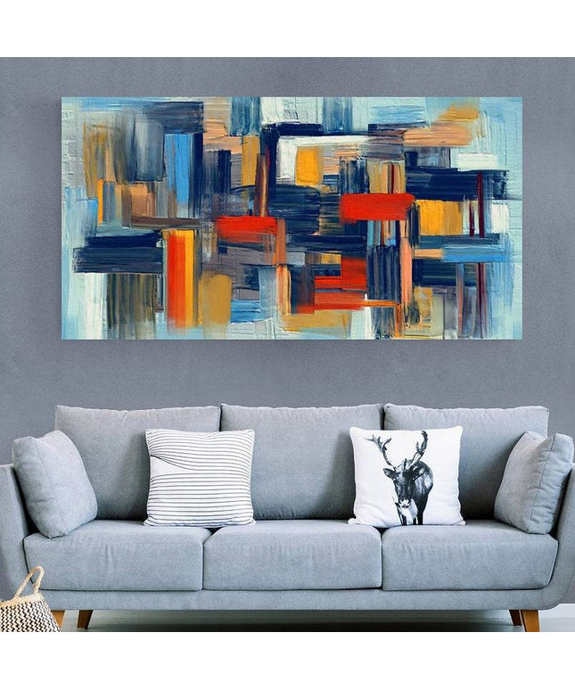 Vibrant Patchwork: Colourful Canvas Print Wall Poster