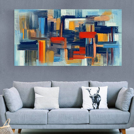 Vibrant Patchwork: Colourful Canvas Print Wall Poster