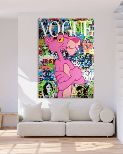 Vogue Cartoon Cover - The Pink Panther Graffiti Pop Art Poster Wall Poster
