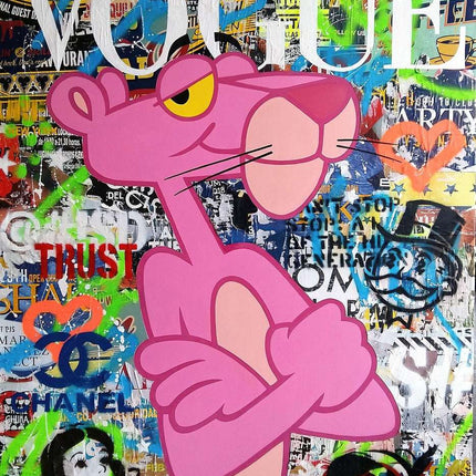 Vogue Cartoon Cover - The Pink Panther Graffiti Pop Art Poster Wall Poster