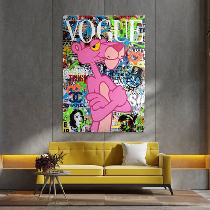 Vogue Cartoon Cover - The Pink Panther Graffiti Pop Art Poster Wall Poster