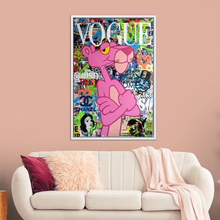 Vogue Cartoon Cover - The Pink Panther Graffiti Pop Art Poster Wall Poster