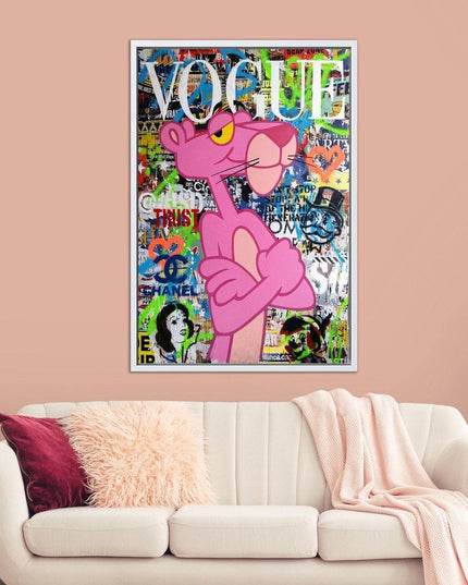 Vogue Cartoon Cover - The Pink Panther Graffiti Pop Art Poster Wall Poster