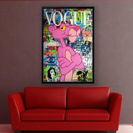 Vogue Cartoon Cover - The Pink Panther Graffiti Pop Art Poster Wall Poster